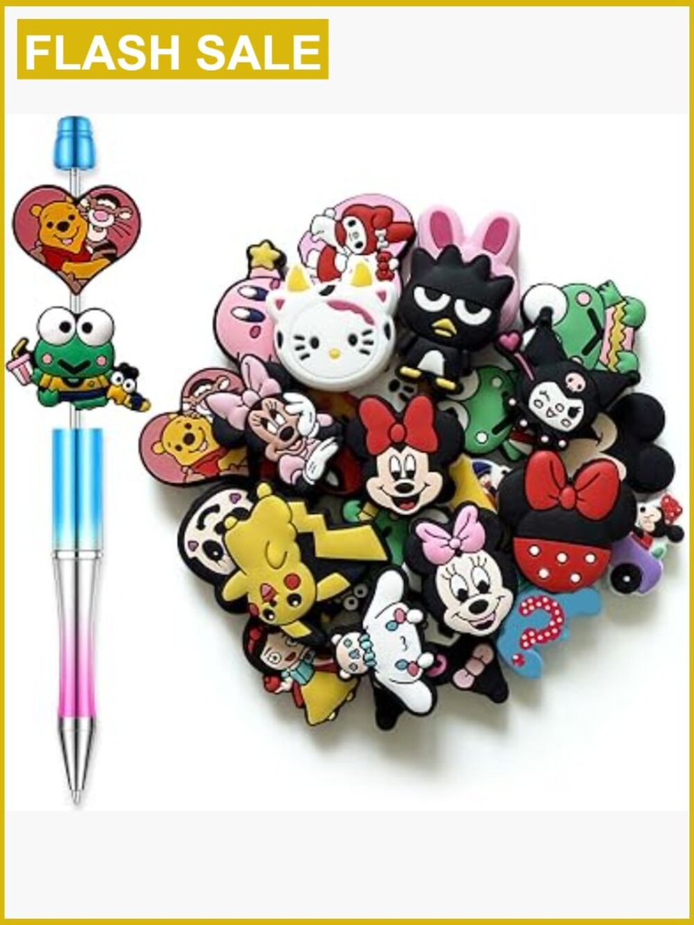 25pcs Cartoon Silicone Beads for DIY Jewelry Making Craft Kit